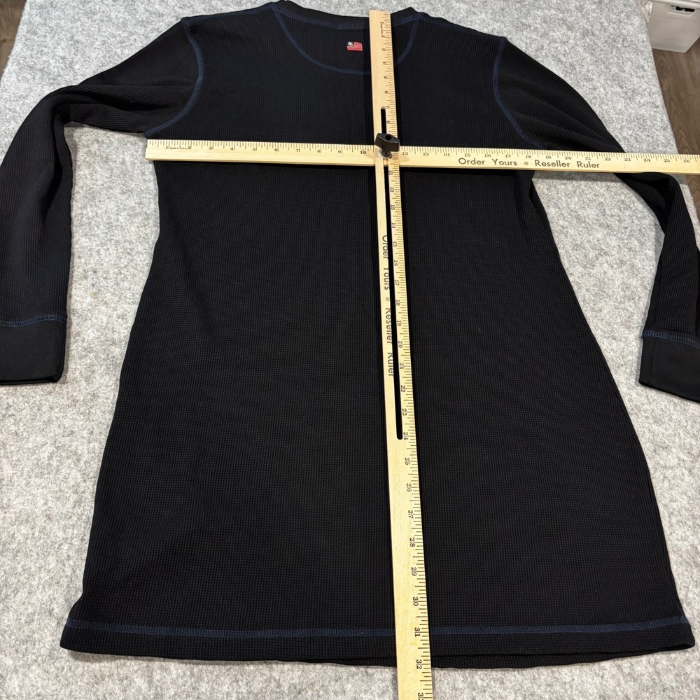 Polo Jeans Co. Ralph Lauren Waffle-Knit Womens Thermal Top Black Nylon Size L - Picture 6 of 8